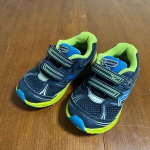 Saucony Kids' Navy and Lime Sneakers